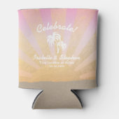 Rafraichisseur De Cannettes Plage tropicale cool Mariage Palmier, Soleil, Sabl (Devant)