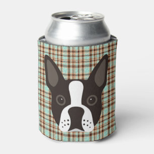 Rafraichisseur De Cannettes Plaid de tartan de chiot de Boston Terrier