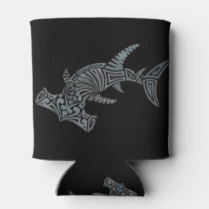 Rafraichisseur De Cannettes Poisson-marteau tribal sur le noir
