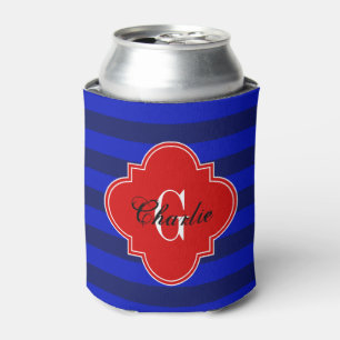 Rafraichisseur De Cannettes rayure de rugby marine rouge