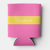 Rafraichisseur De Cannettes Rose Hot #2, Ananas Ribbon Nom Monogramme (Devant)