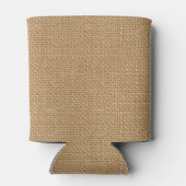 Rafraichisseur De Cannettes Simple texture de burlap floral rustique (Dos)
