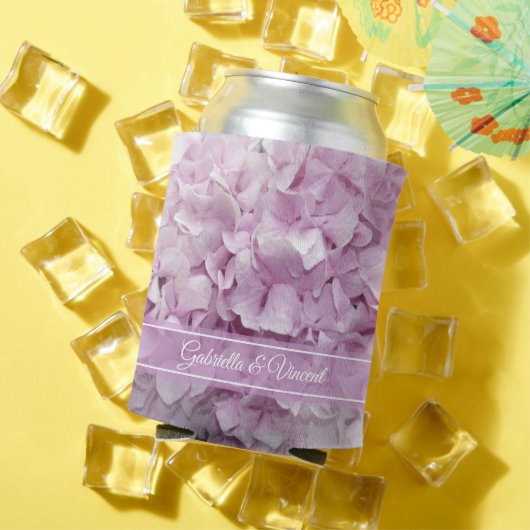 Rafraichisseur De Cannettes Soft Rose Hydrangea Fleurs de mariage Faveurs (Été in situ)