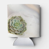 Rafraichisseur De Cannettes Succulent vert sur mariage blanc Favoriser (Dos)