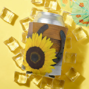 Rafraichisseur De Cannettes Sunflower et Horseshoe Mariage occidental Favorise