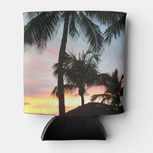 Rafraichisseur De Cannettes Sunset Palms Tropical Paysage Photographie (Devant)