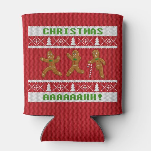 Rafraichisseur De Cannettes Sweater Scared Gingerbread Men Red (Dos)
