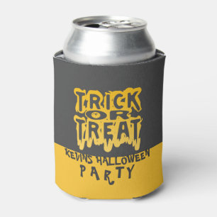 Rafraichisseur De Cannettes Texte effrayant pour la fête d'Halloween en jaune
