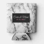 Rafraichisseur De Cannettes Texture de Marbre blanc monogramme (Devant)