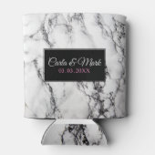 Rafraichisseur De Cannettes Texture de Marbre blanc monogramme (Dos)