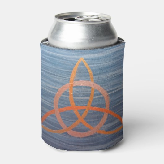 Rafraichisseur De Cannettes Triquetra Abstrait | Blue Gold Celtic Trinity Knot (Can devant)