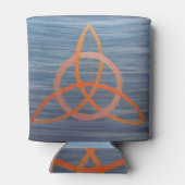 Rafraichisseur De Cannettes Triquetra Abstrait | Blue Gold Celtic Trinity Knot (Dos)
