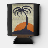 Rafraichisseur De Cannettes Tropical Palm Tree Orange Sunrise Crochet (Devant)