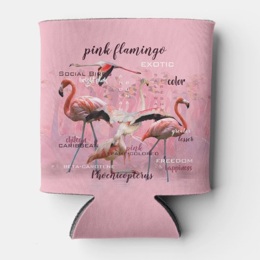 Rafraichisseur De Cannettes Typographe rose Flamingo | Customized (Devant)