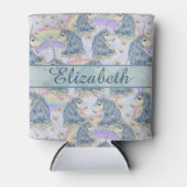 Rafraichisseur De Cannettes Unicornes bleues personnalisées pour personnaliser (Devant)