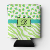 Rafraichisseur De Cannettes Vert blanc Turquoise Leopard Zebra Peau Monogramme (Dos)