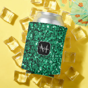 Rafraichisseur De Cannettes Vert émeraude faux paillettes scintillent Monogram
