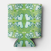Rafraichisseur De Cannettes Vert et blanc Whimsical Romantique Coeurs motif (Devant)