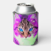 Rafraichisseur De Cannettes Visage de chat violet teint bleu (Can Dos)