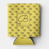 Rafraichisseur De Cannettes Yellow Summer Bees Monogramme Motif (Devant)