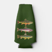 Rafraîchisseur Pour Bouteille 3 Truite pour pêcheur ou ichtyologiste (Devant)