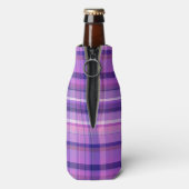 Rafraîchisseur Pour Bouteille Amethyst Marine Bleu Coton Candy Rose Madras (Bouteille Dos)