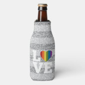 Rafraîchisseur Pour Bouteille Amour avec un coeur arc-en-ciel lumineux Parties s (Bottle Devant)