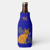 Rafraîchisseur Pour Bouteille Amusant chat pun Orange Kitty Feline Monogramme fi (Bottle Devant)