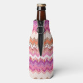 Rafraîchisseur Pour Bouteille Arrière - plan de zigzag rose (Bouteille Dos)