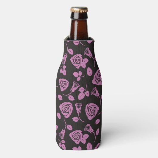 Rafraîchisseur Pour Bouteille Arrière - plan Rose floral (Bottle Devant)