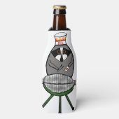 Rafraîchisseur Pour Bouteille BBQ Raccoon sur Bottle Cozie (Bottle Devant)
