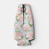 Rafraîchisseur Pour Bouteille Beau motif rose avec pois bleu (Dos)