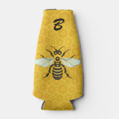 Rafraîchisseur Pour Bouteille Bee Honeycomb Monogram Honeybee Beehie (Devant)