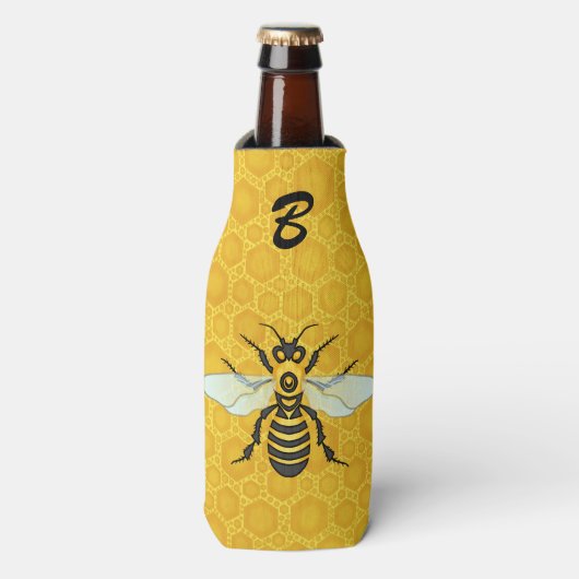 Rafraîchisseur Pour Bouteille Bee Honeycomb Monogram Honeybee Beehie (Bottle Devant)
