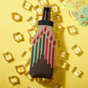 Rafraîchisseur Pour Bouteille Bougies Kwanzaa Brown Crochet rouge noir vert