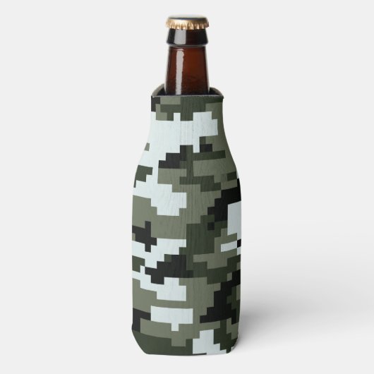 Rafraîchisseur Pour Bouteille Camouflage urbain numérique à 8 bits / Camo (Bottle Devant)