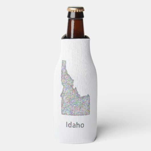 Rafraîchisseur Pour Bouteille Carte de l'Idaho (Bottle Devant)