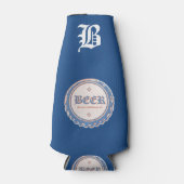 Rafraîchisseur Pour Bouteille Casquette de bouteille de bière bleu/blanc (Devant)