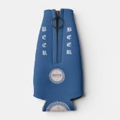 Rafraîchisseur Pour Bouteille Casquette de bouteille de bière bleu/blanc (Dos)