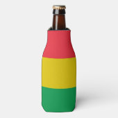 Rafraîchisseur Pour Bouteille Couleurs Rasta Vert Jaune Rouge Grilles Motif Drap (Bottle Devant)