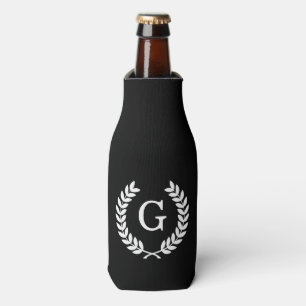 Rafraîchisseur Pour Bouteille Couronne de laurier blanc noir de blé Monogramme i