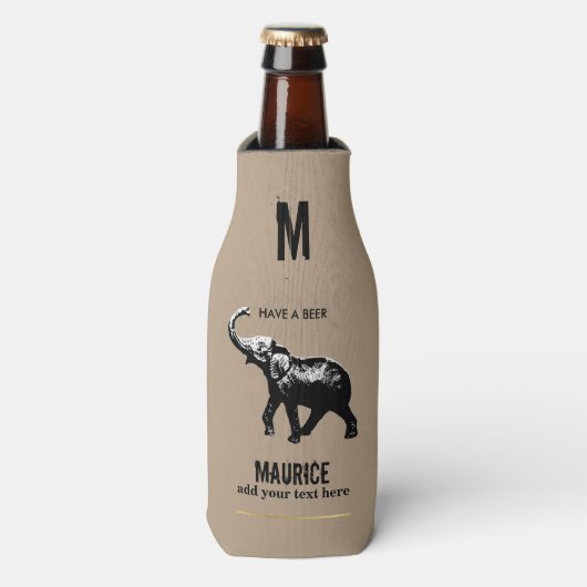 Rafraîchisseur Pour Bouteille coutume peut refroidir avec l'éléphant noir (Bottle Devant)