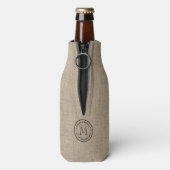 Rafraîchisseur Pour Bouteille Créez votre propre Burlap Retro Logo Monogramme (Bouteille Dos)