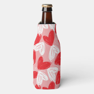 Rafraîchisseur Pour Bouteille Cute motif moderne rouge et blanc coeurs