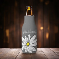 Daisy floral tendance avec nom personnalisé gris j