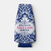 Rafraîchisseur Pour Bouteille Dentelle blanche avec Arrière - plan bleu Accent r (Devant)