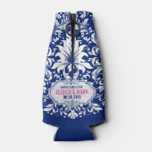 Rafraîchisseur Pour Bouteille Dentelle blanche avec Arrière - plan bleu Accent r (Dos)