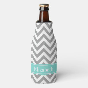 Rafraîchisseur Pour Bouteille Dk Gray White LG Chevron Turquoise