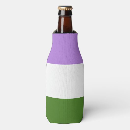 Rafraîchisseur Pour Bouteille Drapeau de fierté genderqueer (Bottle Devant)
