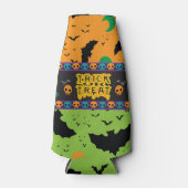 Rafraîchisseur Pour Bouteille Eerie Bats et Moon Orange Green Skuls (Devant)